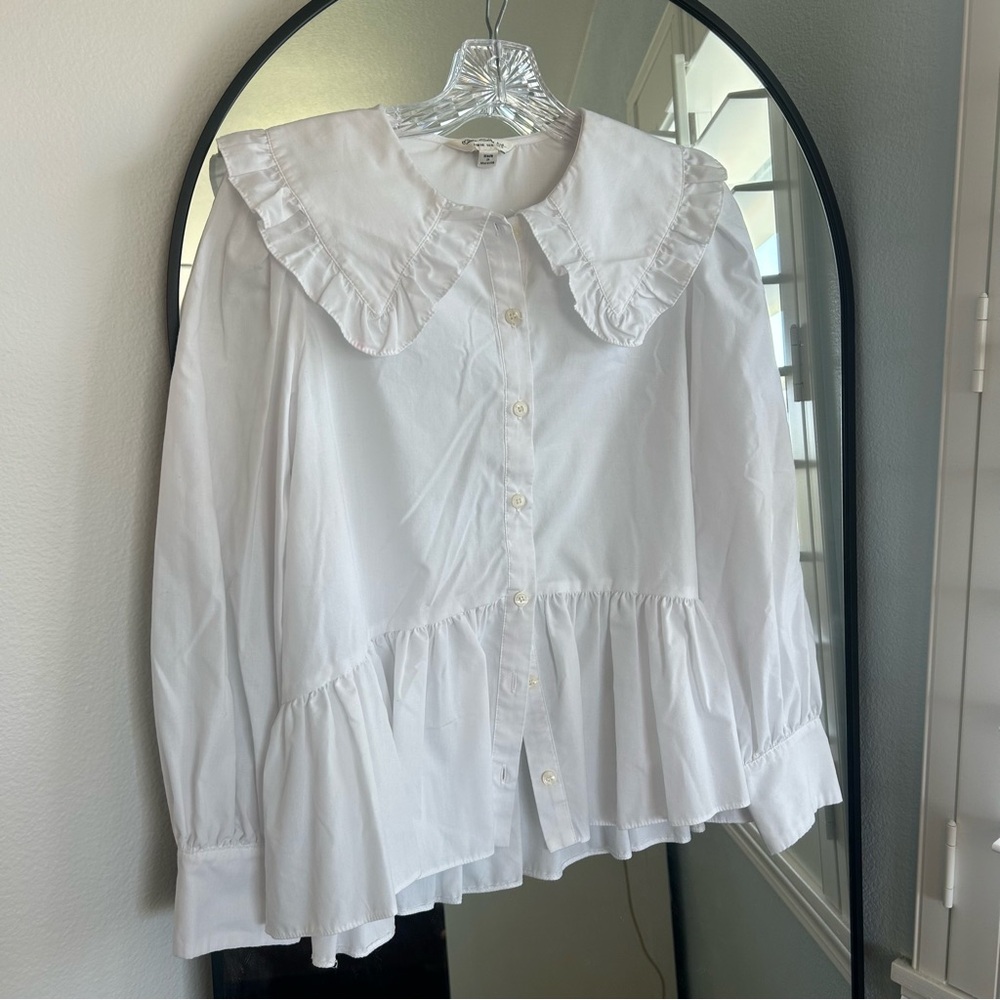 NWOT Miss Selfridge Ruffle Button-down